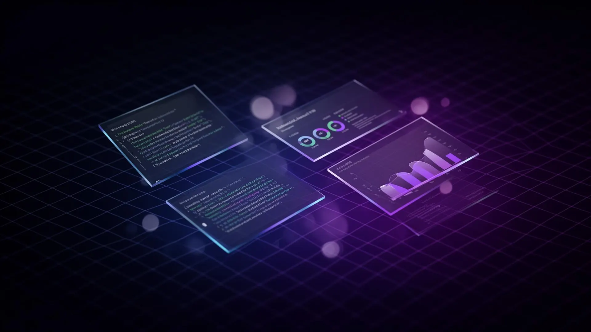 Modernes Webdesign der Nova-creator Agentur – Dashboard mit Analytics und Code